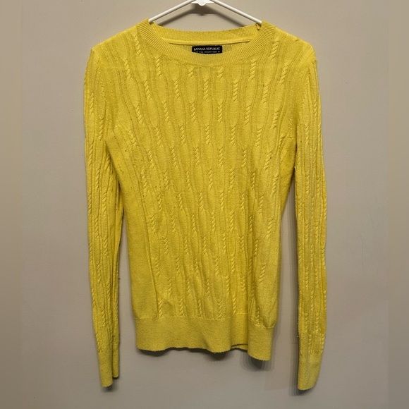 Banana Republic Sunny Yellow Italian Wool Knit Sweater XS - Picture 1 of 3